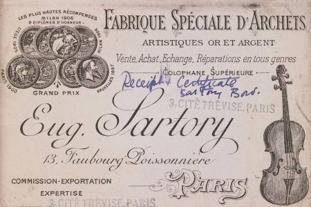 Eugène Nicolas Sartory Business Card